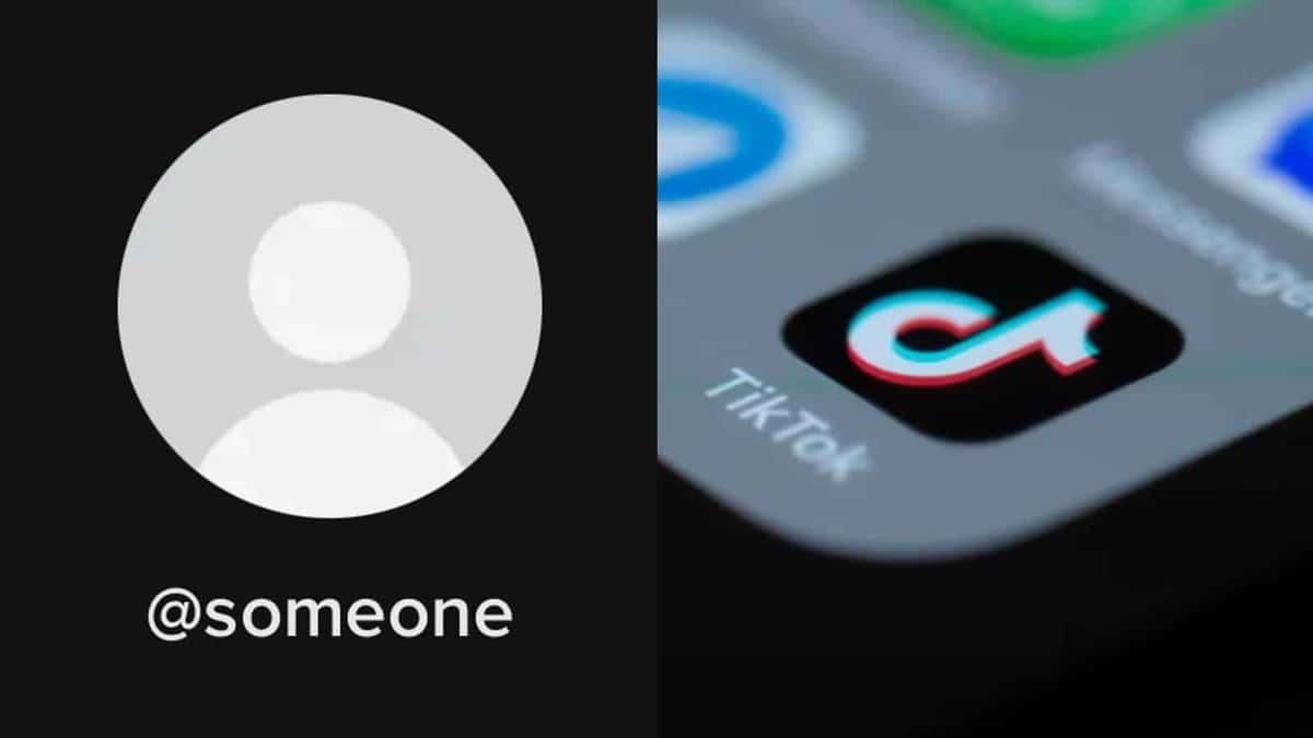 'Someone' account on TikTok next to the TikTok logo