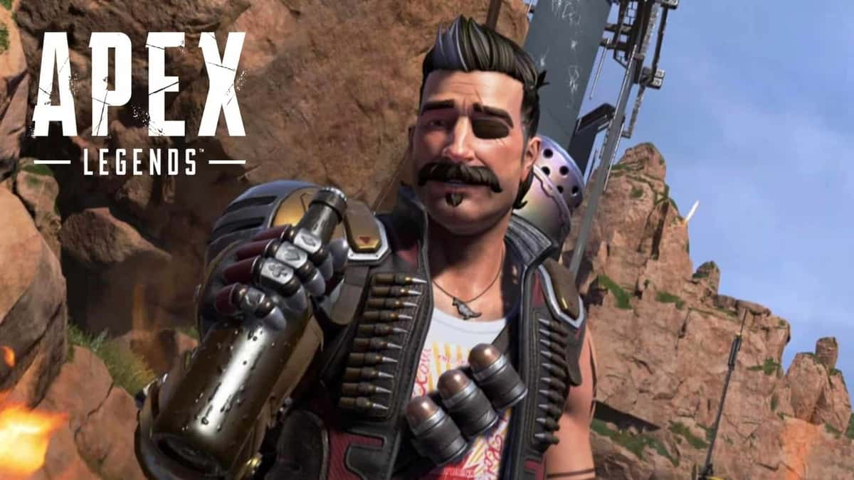 Fuse eyeing up a beer bottle in Apex Legends