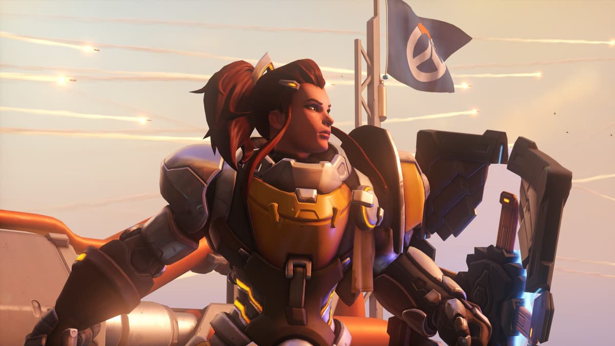 Overwatch Brigitte looking out on Watchpoint Gibraltar