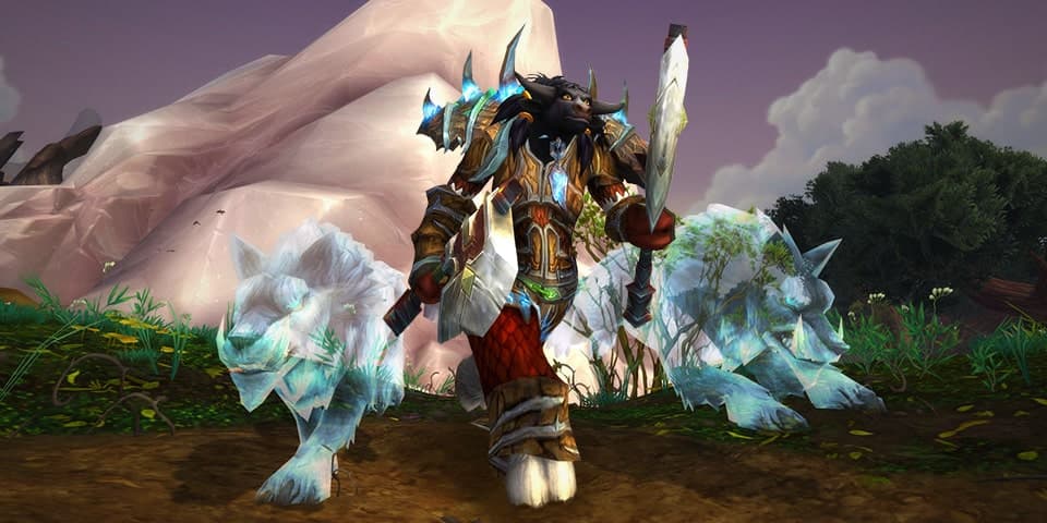 WoW Tauren Shaman with spirit wolves