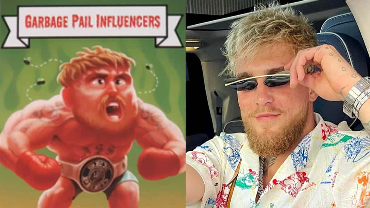 Jake Paul next to Garbage Pail Influencer card