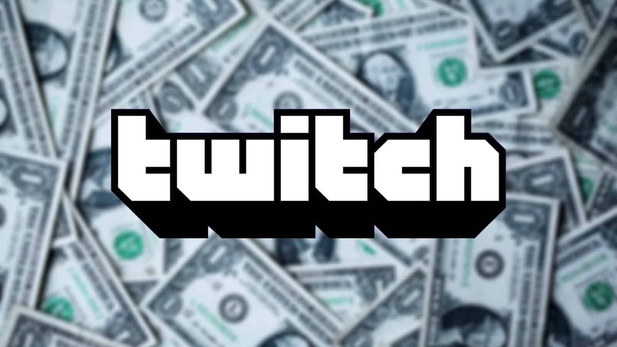 twitch logo on money in background