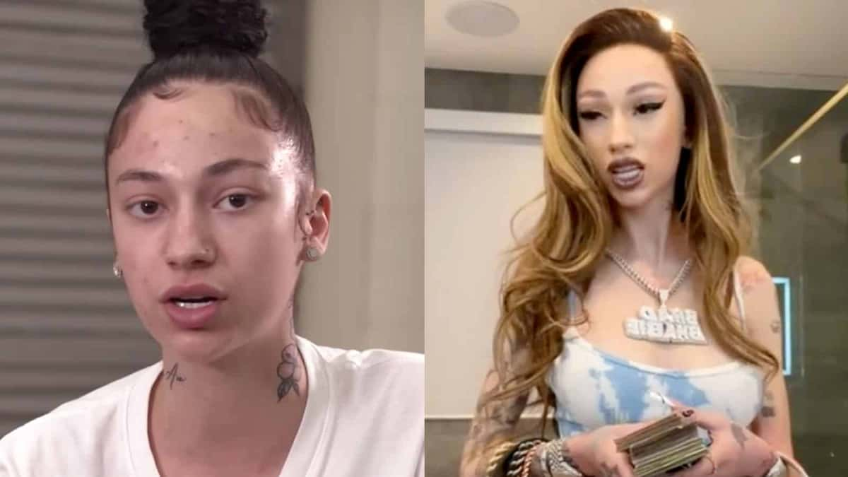 Two images of Bhad Bhabie side by side