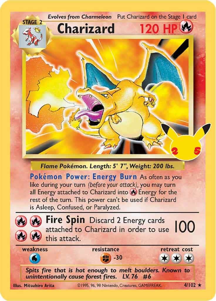 Pokemon Celebrations Charizard Base Set