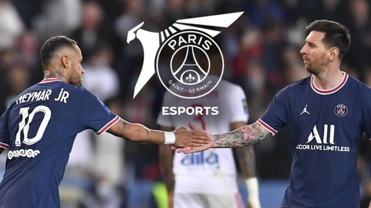 Messi and Neymar with PSG Talon logo