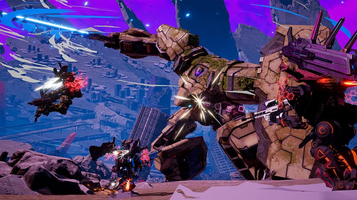 Daemon X Machina screenshot showing combat