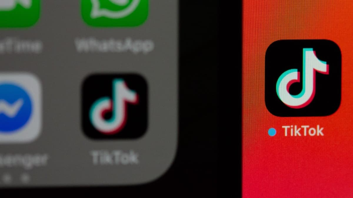 TikTok logo on a phone