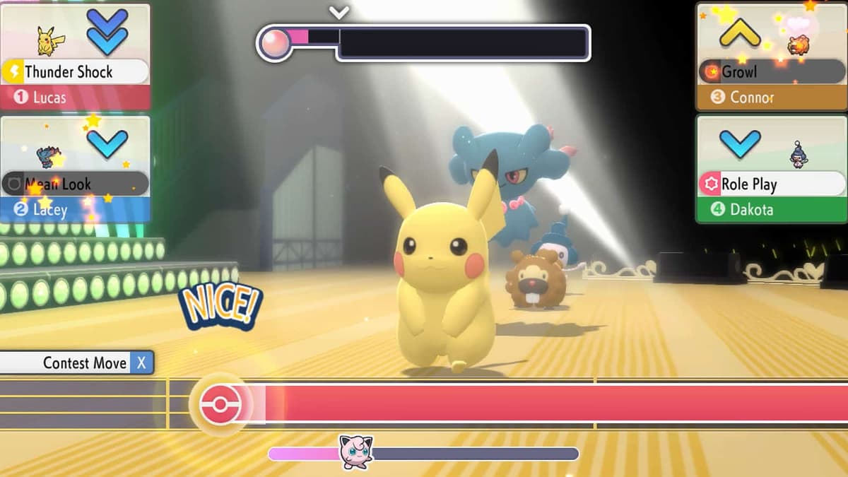 Pokemon Brilliant Diamond & Shining Pearl Super Contest show screenshot