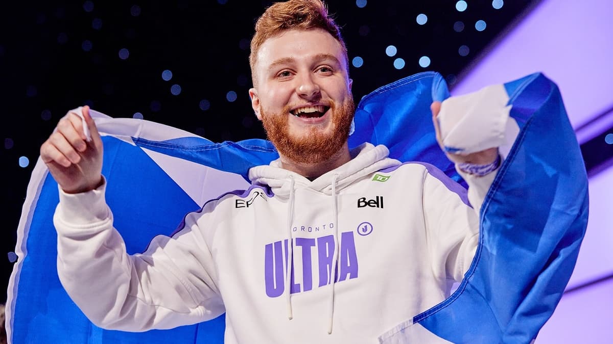 Toronto Ultra's Cammy with a Scottish flag