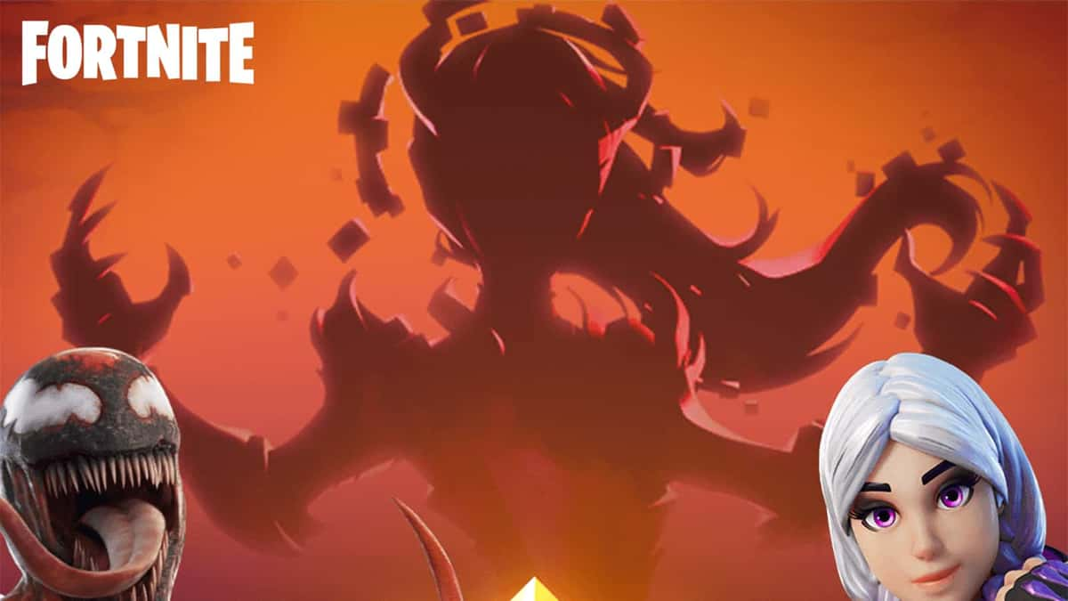 A silhouette of the Fortnite Season 8 Secret Skin Cube Queen