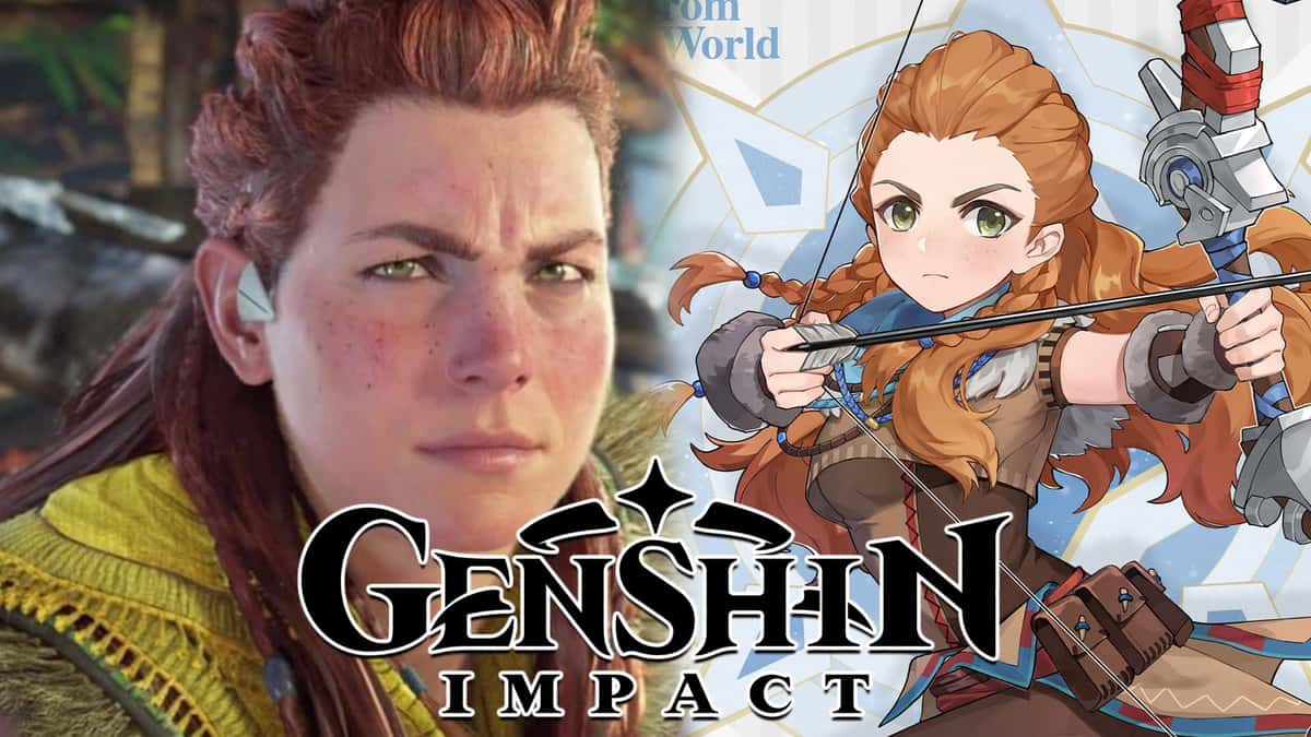 Horizon Zero Dawn Aloy next to Genshin Impact version of Aloy