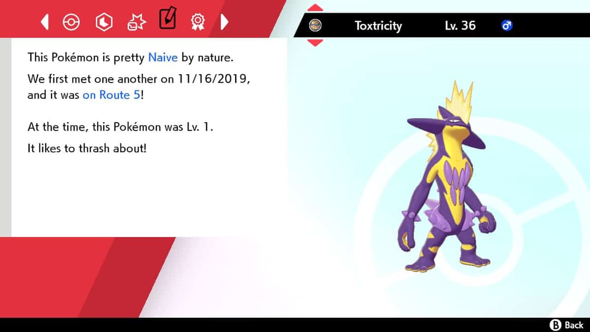 toxtricity summary in pokemon sword