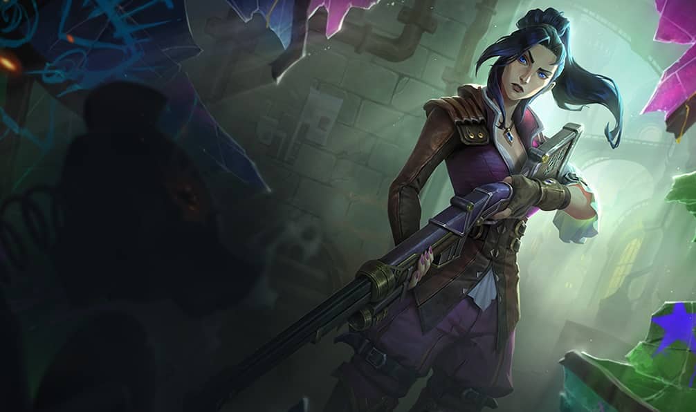 Arcane Caitlyn splash art League of Legends skin