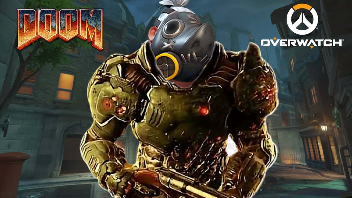 Roadhog becomes Doomguy in Overwatch