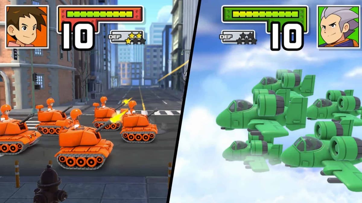 Advance Wars 1+2 Re-Boot combat screen 