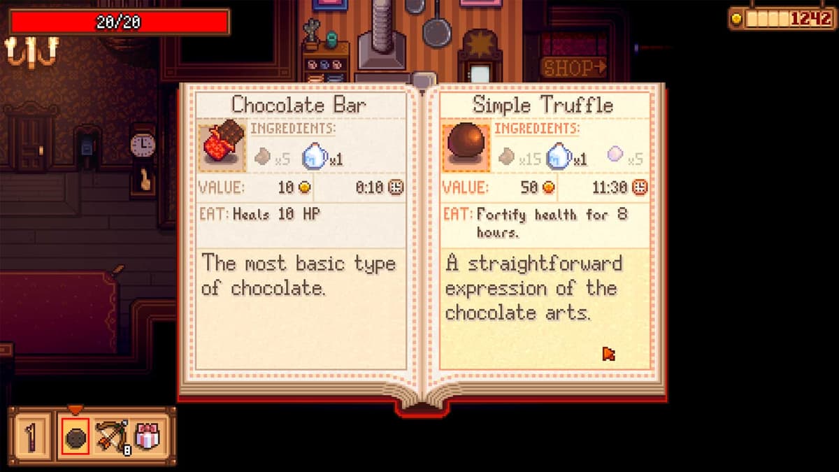 chocolate recipe in haunted chocolatier