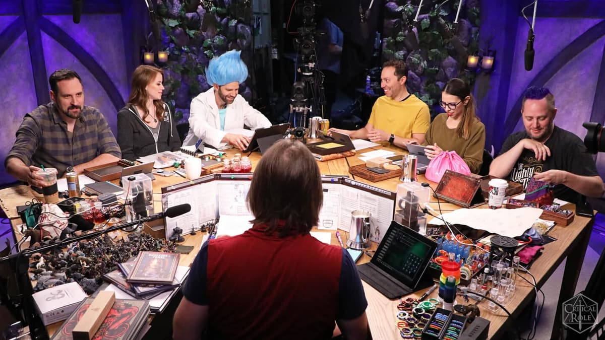 Critical Role playing D&D at table.