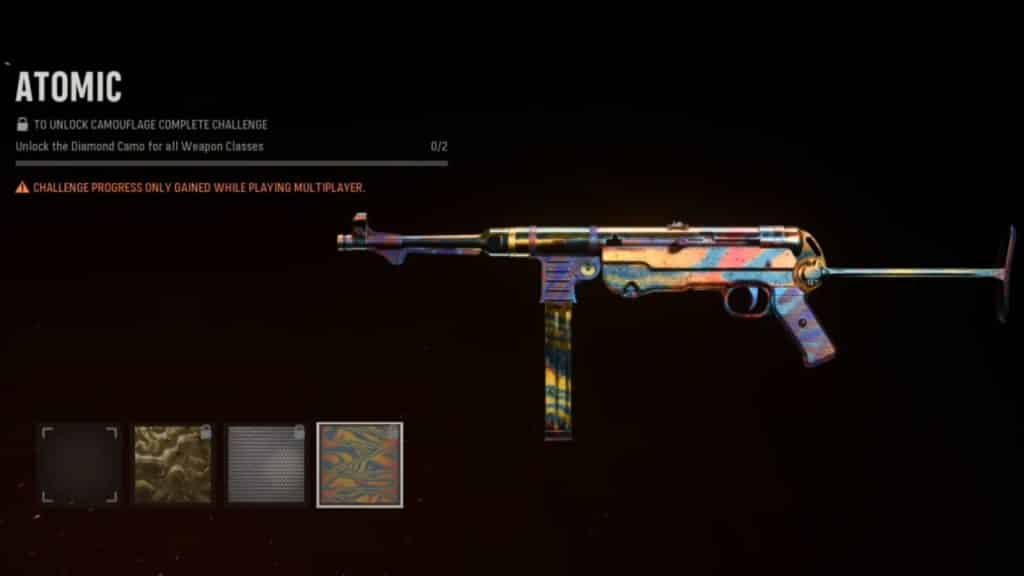 Atomic MP40 camo CoD Vanguard loadout screen