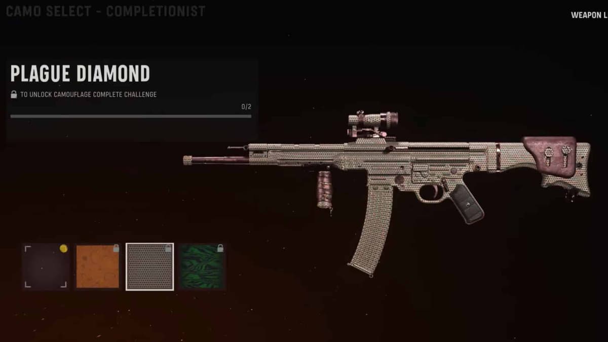 Plague Diamond STG44 CoD Vanguard Zombies loadout screen