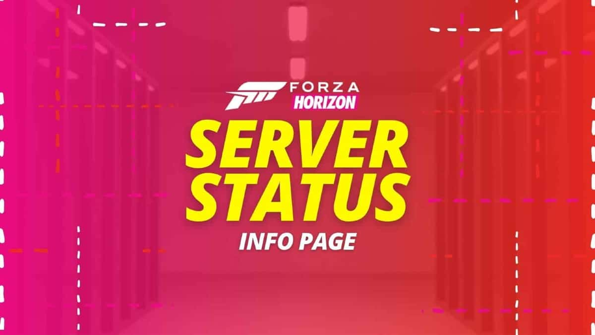 Forza Horizon 5 server status graphic made using the game's color palette