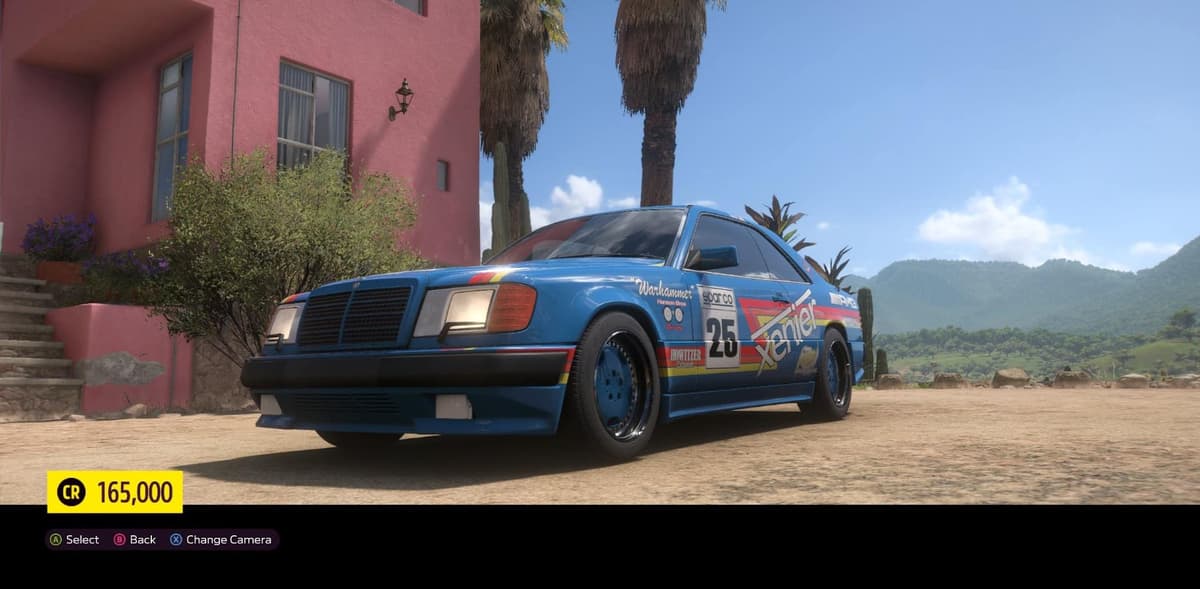 Profile view of the Mercedes AMG Hammer in Forza Horizon 5