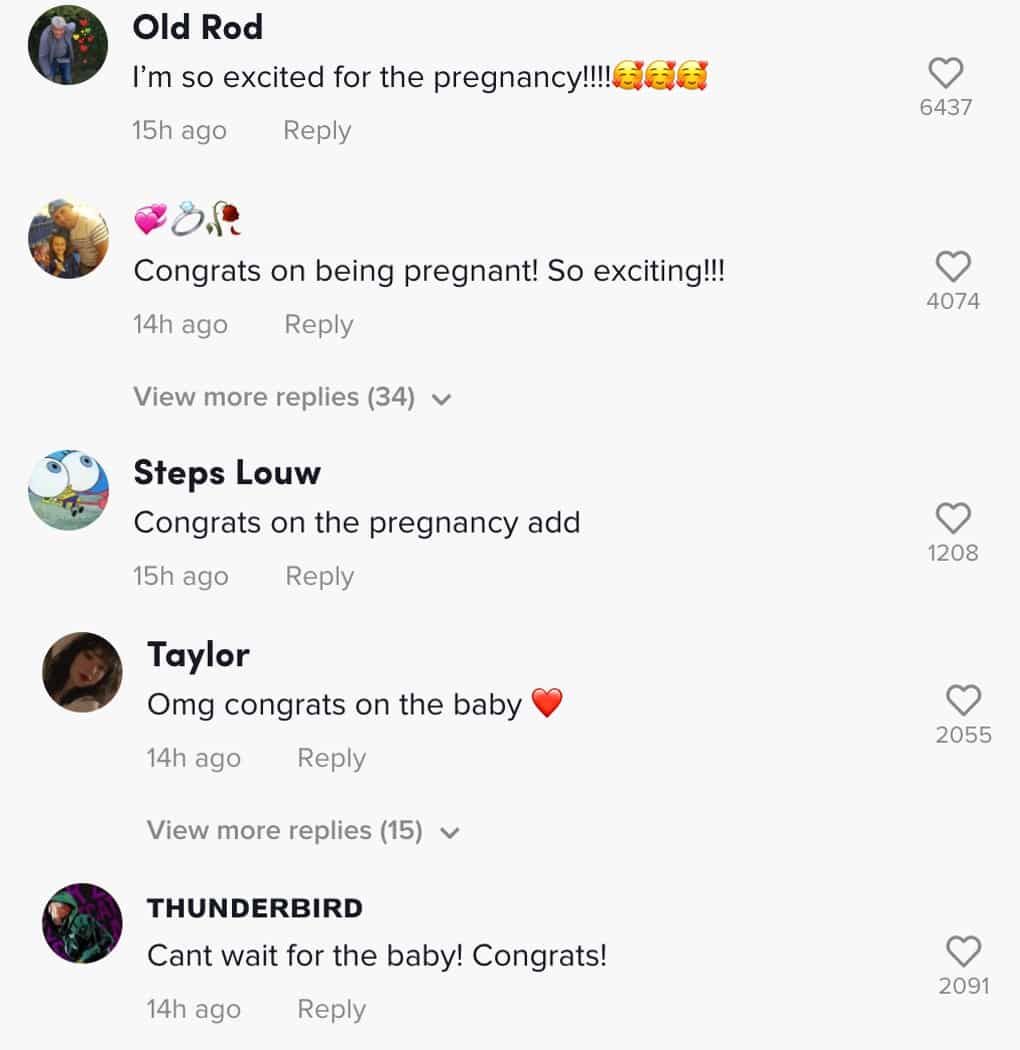 Comments underneath an Addison Rae TikTok