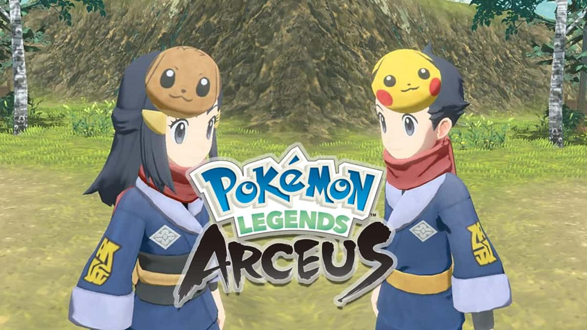 pikachu and eevee masks in pokemon legends arceus