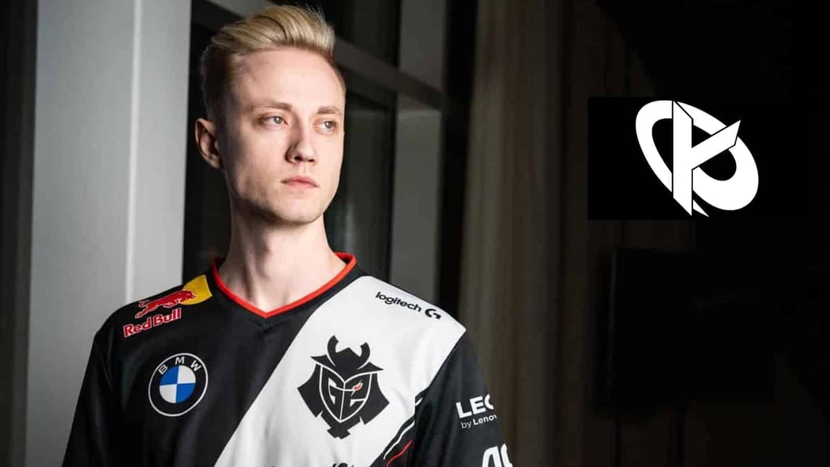 G2 player Rekkles with Karmine Corp logo