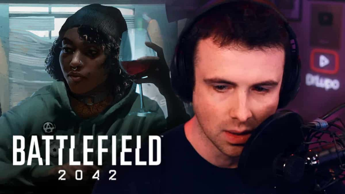 DrLupo next to Battlefield 2042 operator Sundance.