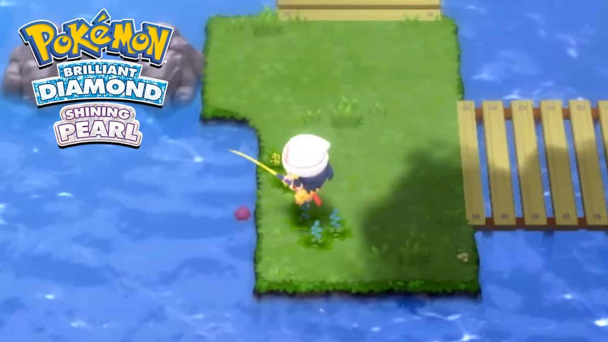 Pokemon Brilliant Diamond & Shining Pearl fishing trailer screenshot