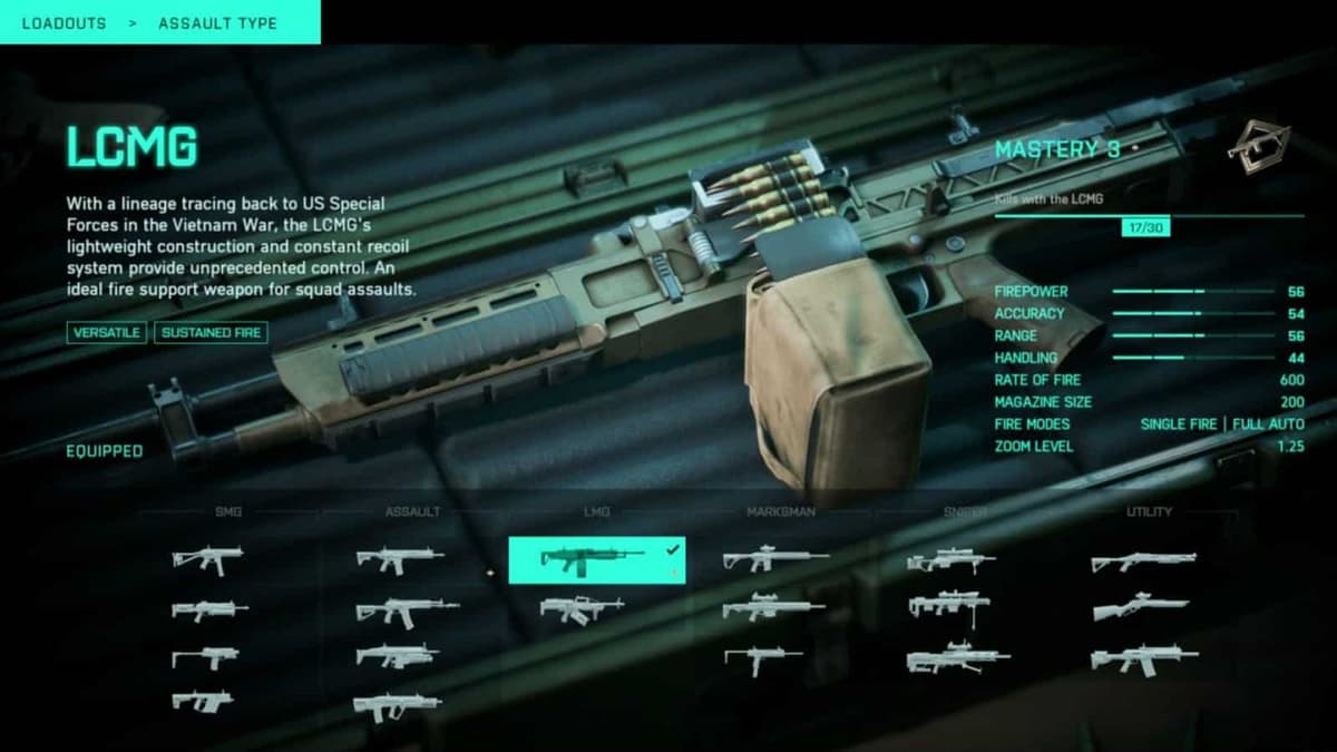 Battlefield 2042 LCMG loadout