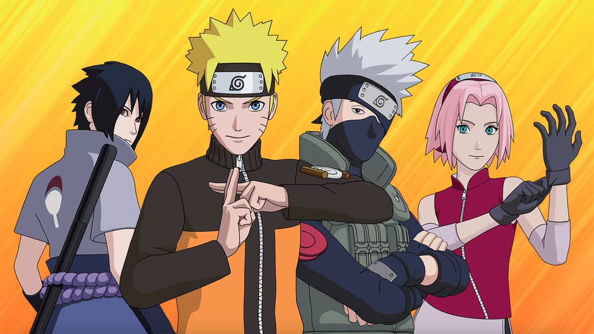 Naruto and friends appearing in Fortnite for the Nindo Challenges