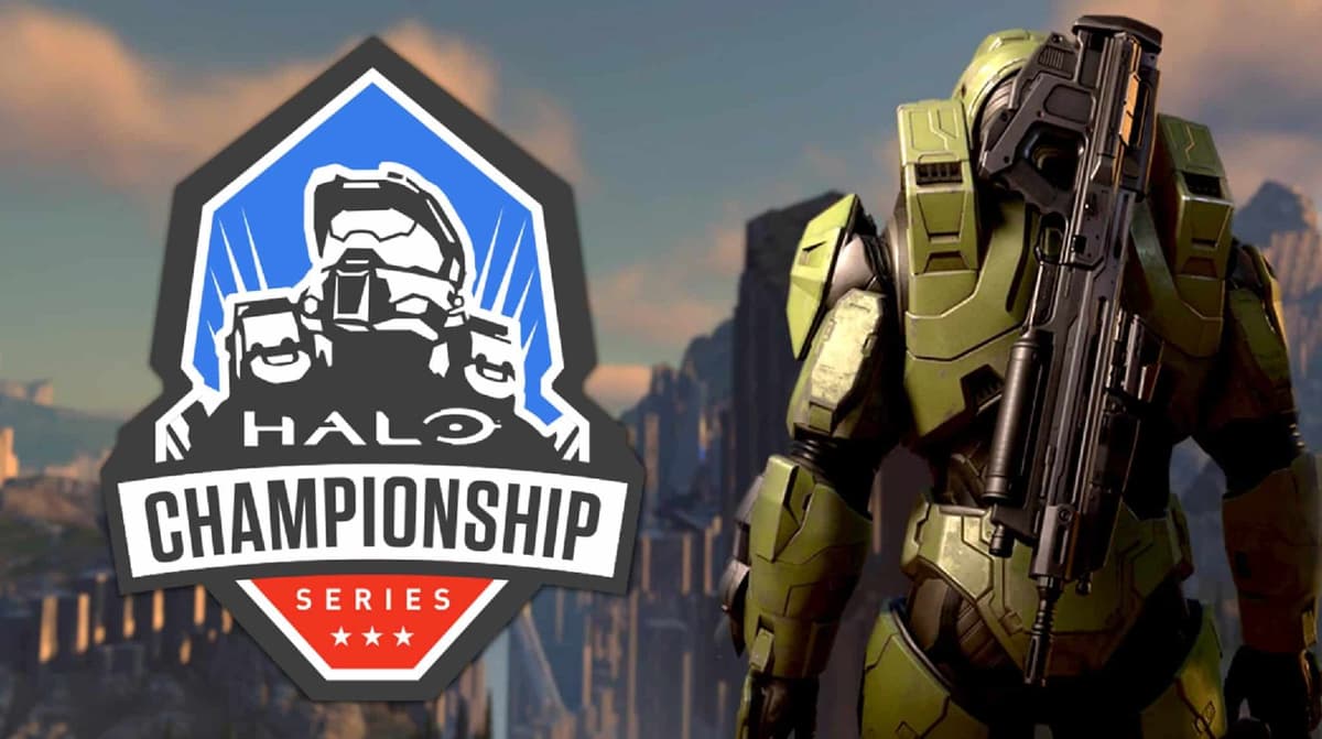 Halo Infinite gameplay with HCS logo