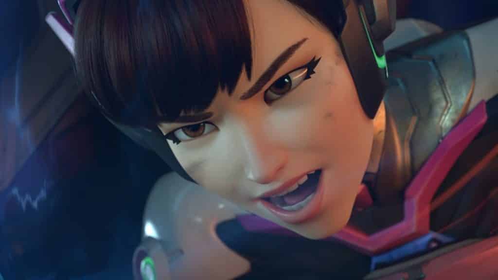 D.Va uses melee