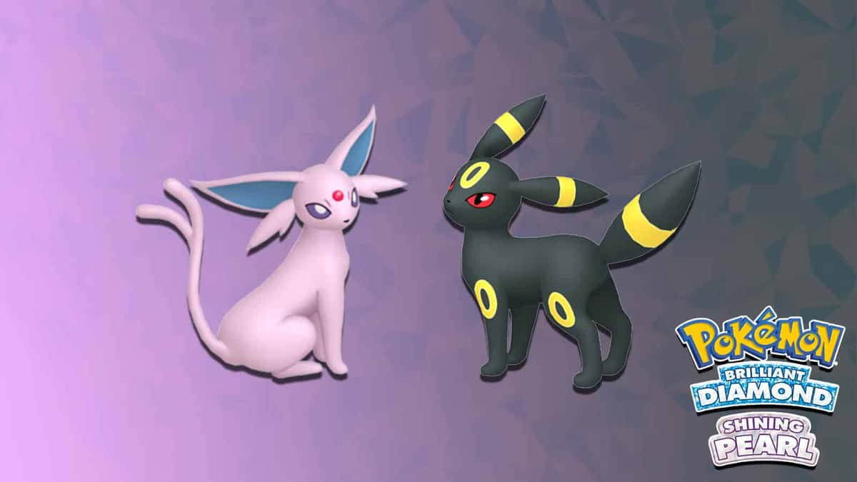 umbreon and espeon in pokemon brilliant diamond shining pearl