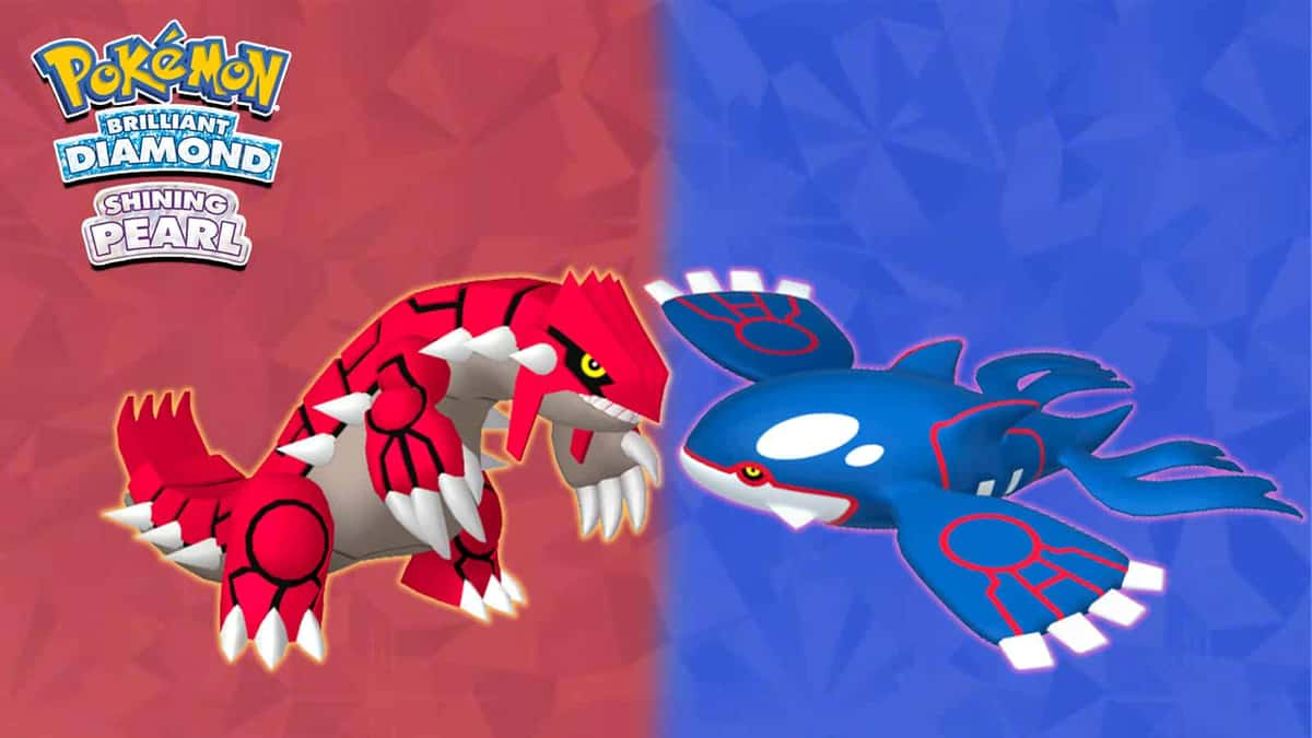 Pokemon Brilliant Diamond & Shining Pearl Groudon and Kyogre artwork