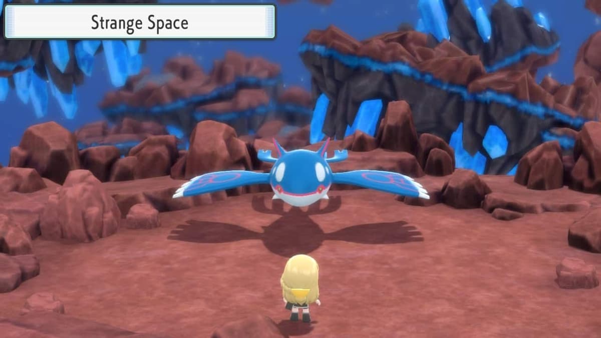 Pokemon Brilliant Diamond & Shining Pearl Kyogre battle spawn scene