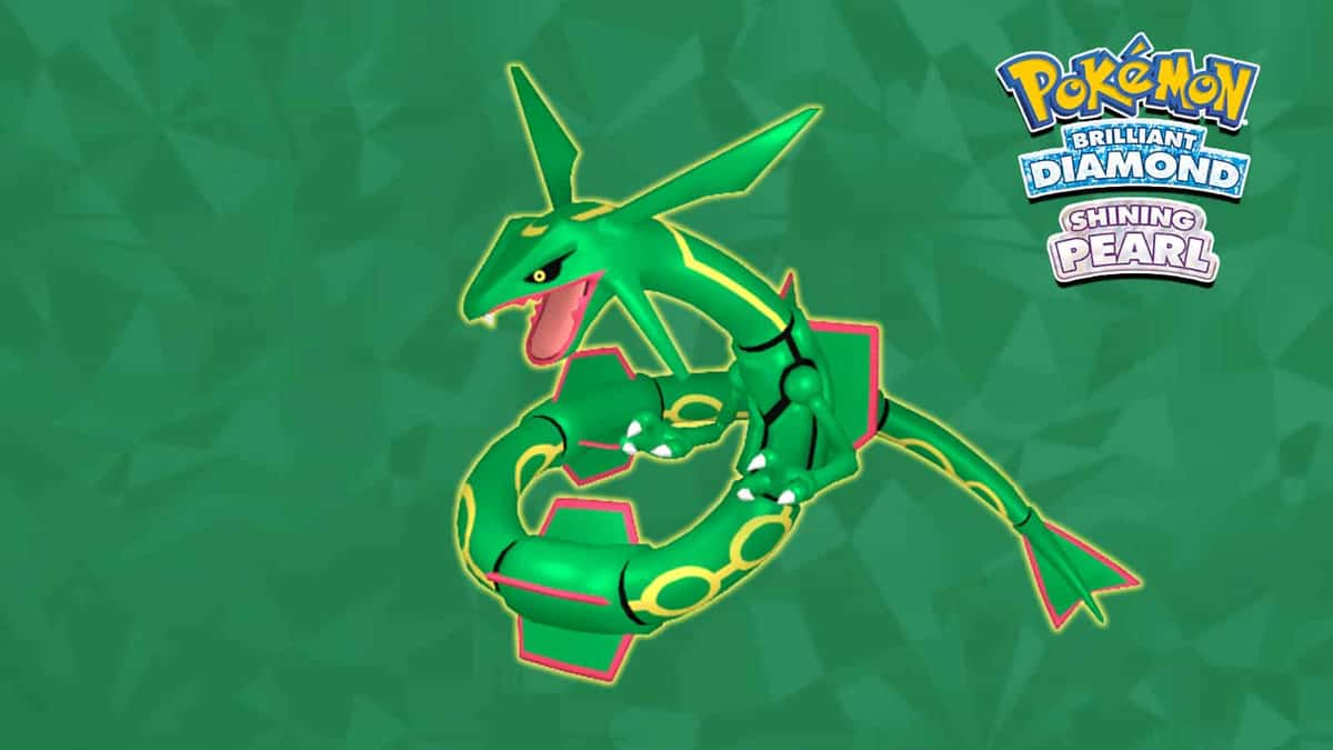 Pokemon Brilliant Diamond & Shining Pearl Legendary Rayquaza artwork