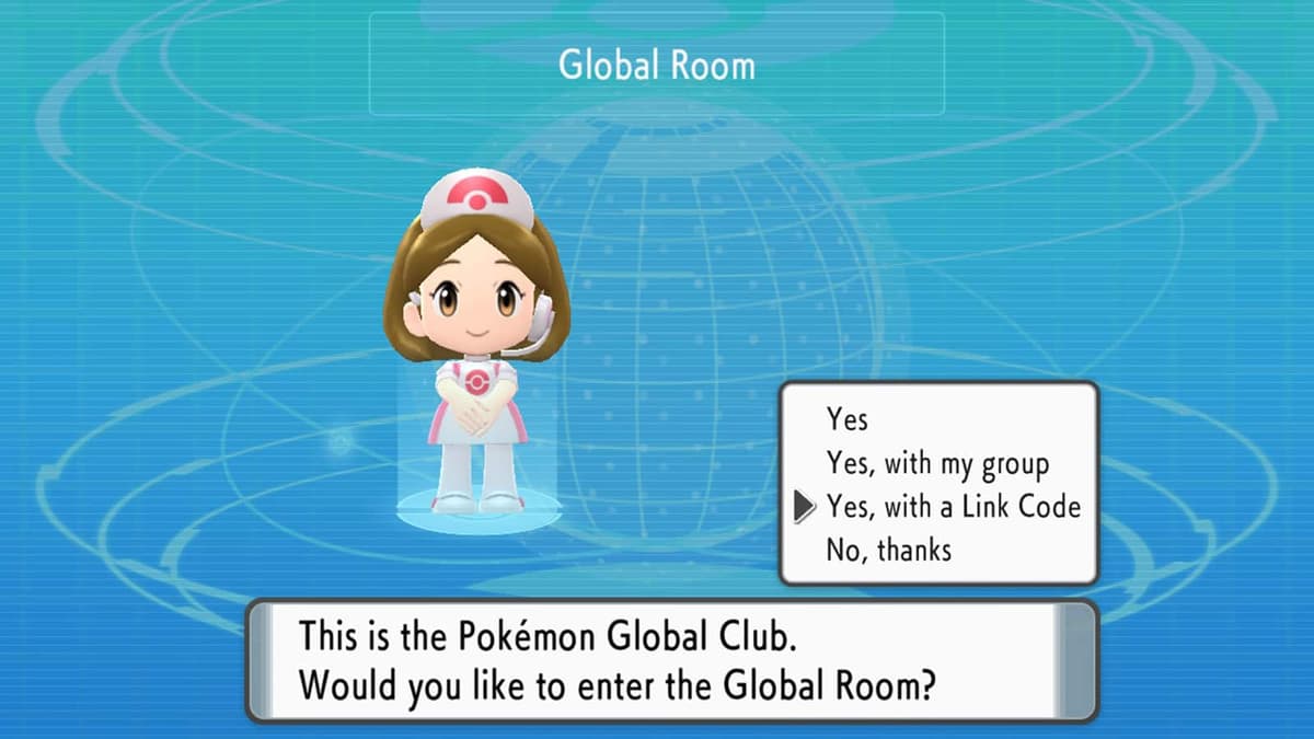 A Trainer using a Trade Code in Pokemon Brilliant Diamond and Shining Pearl