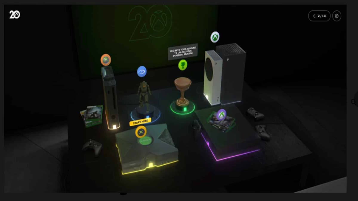 The user-exhibit display in the virtual Xbox Museum