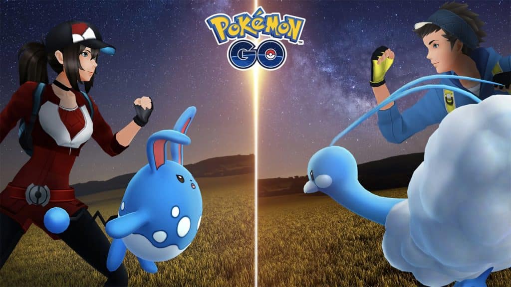 Two trainers battling in the Pokemon Go Battle League Season 10