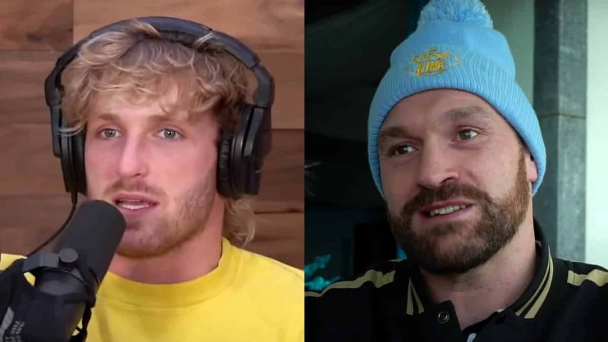 Logan Paul next to Tyson Fury