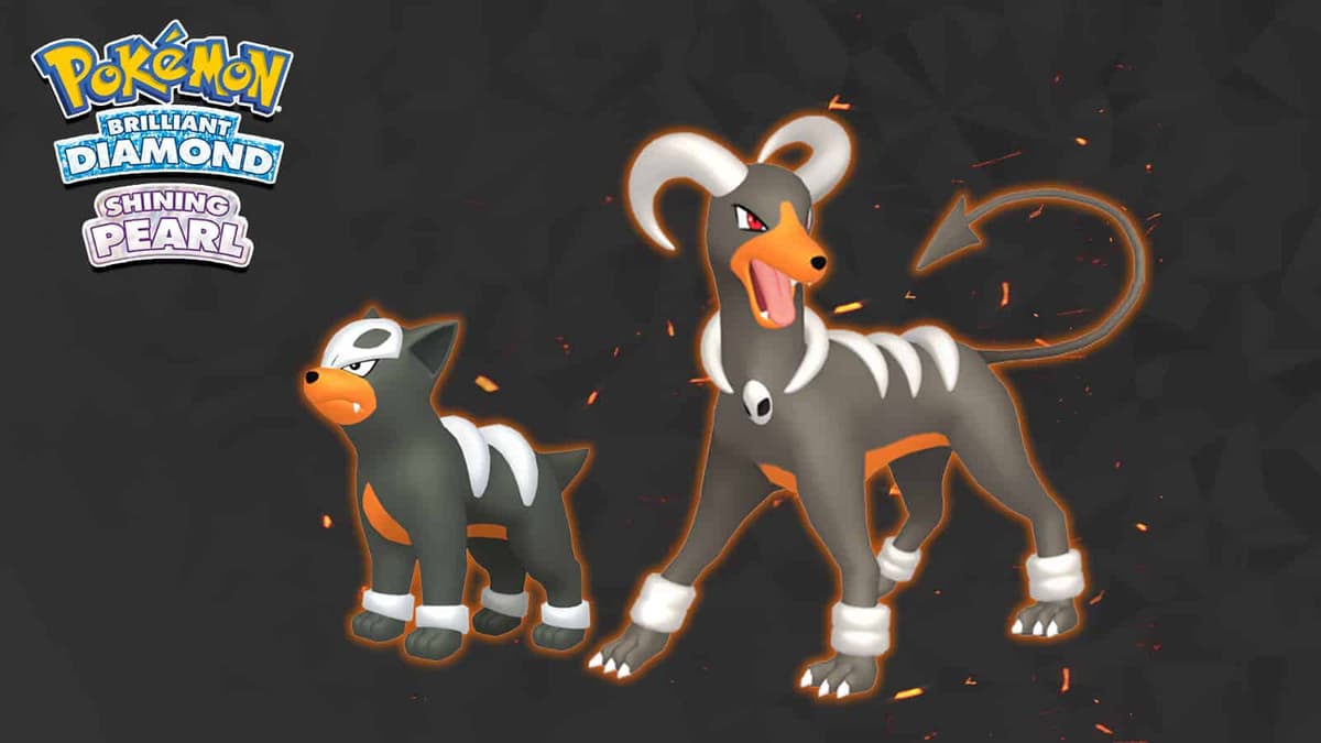 Pokemon Brilliant Diamond & Shining Pearl Houndour and Houndoom artwork