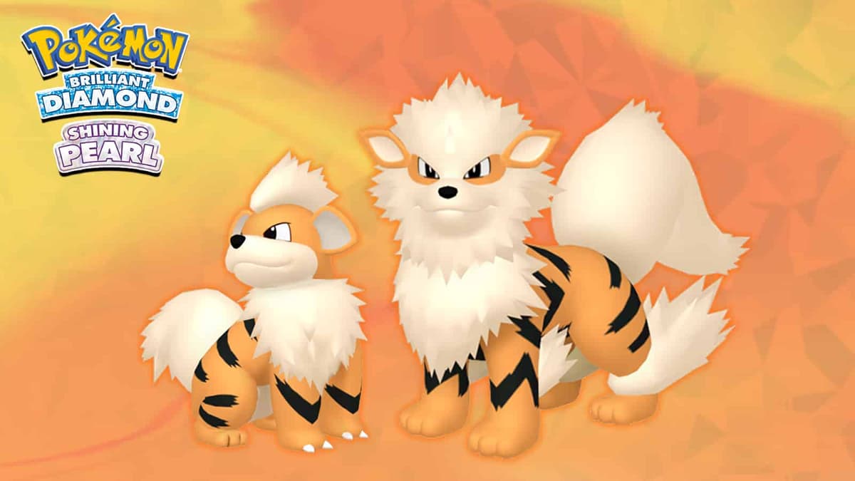 Pokemon Brilliant Diamond & Shining Pearl Growlithe & Arcanine artwork