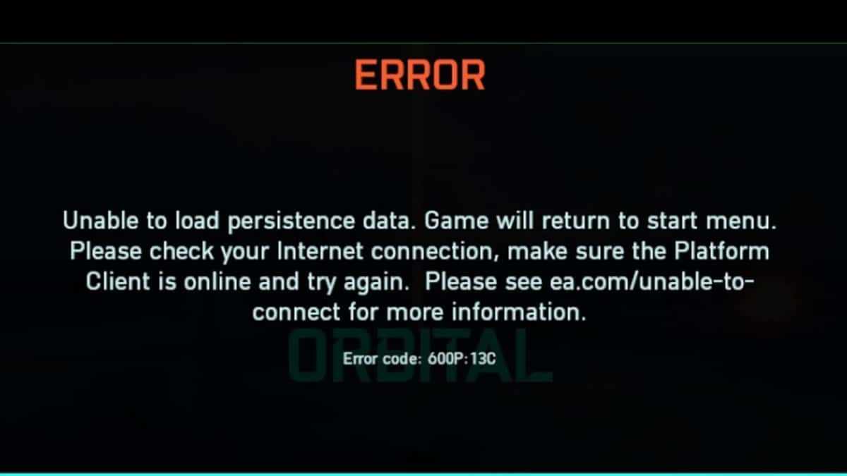 battlefield 2042 unable to load persistence data error