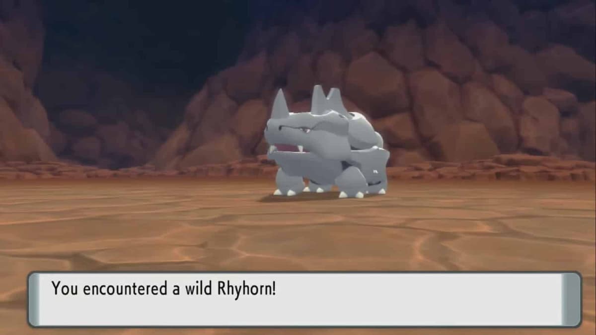 Rhyhorn goes into battle in Brilliant Diamond & shining pearl