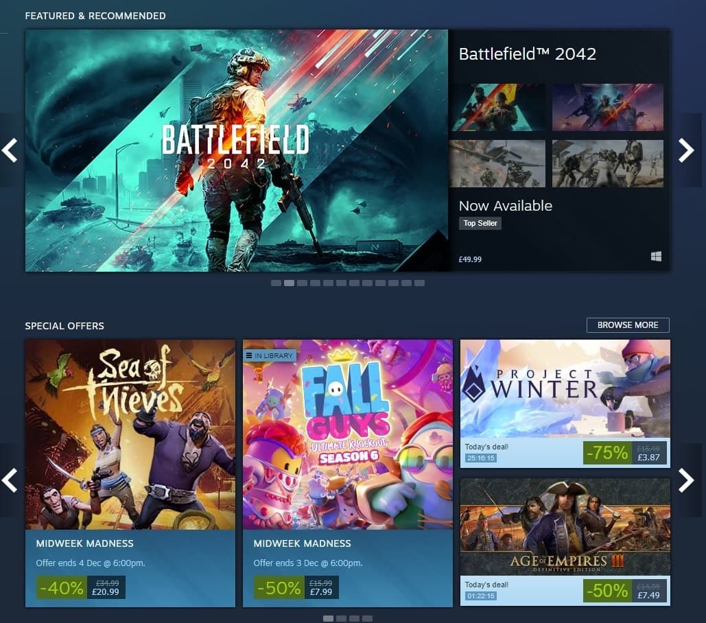 Steam Store page