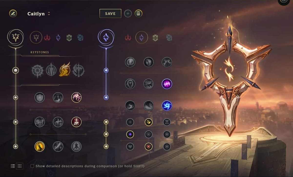 league of legends caitlyn rune build