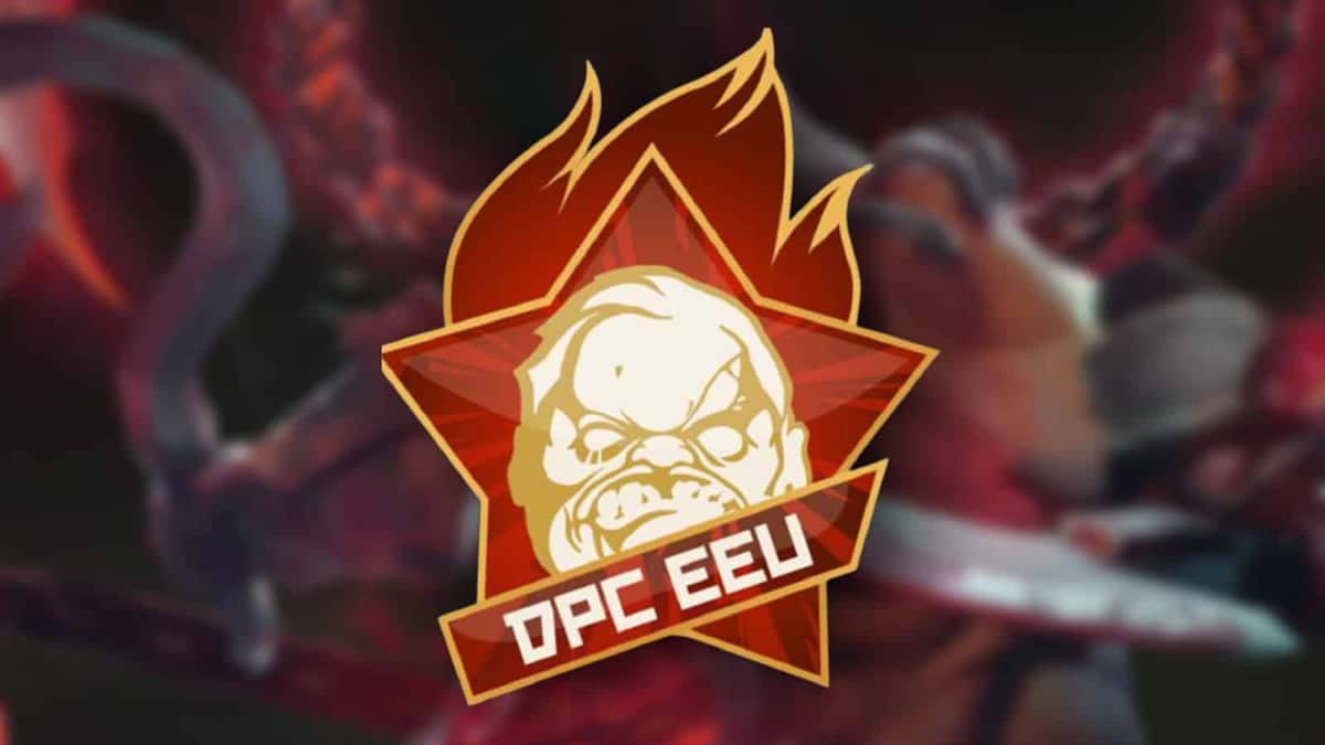 dota 2 pudge with communist logo in front