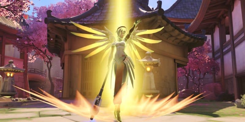 overwatch mercy on hanamura using resurrection